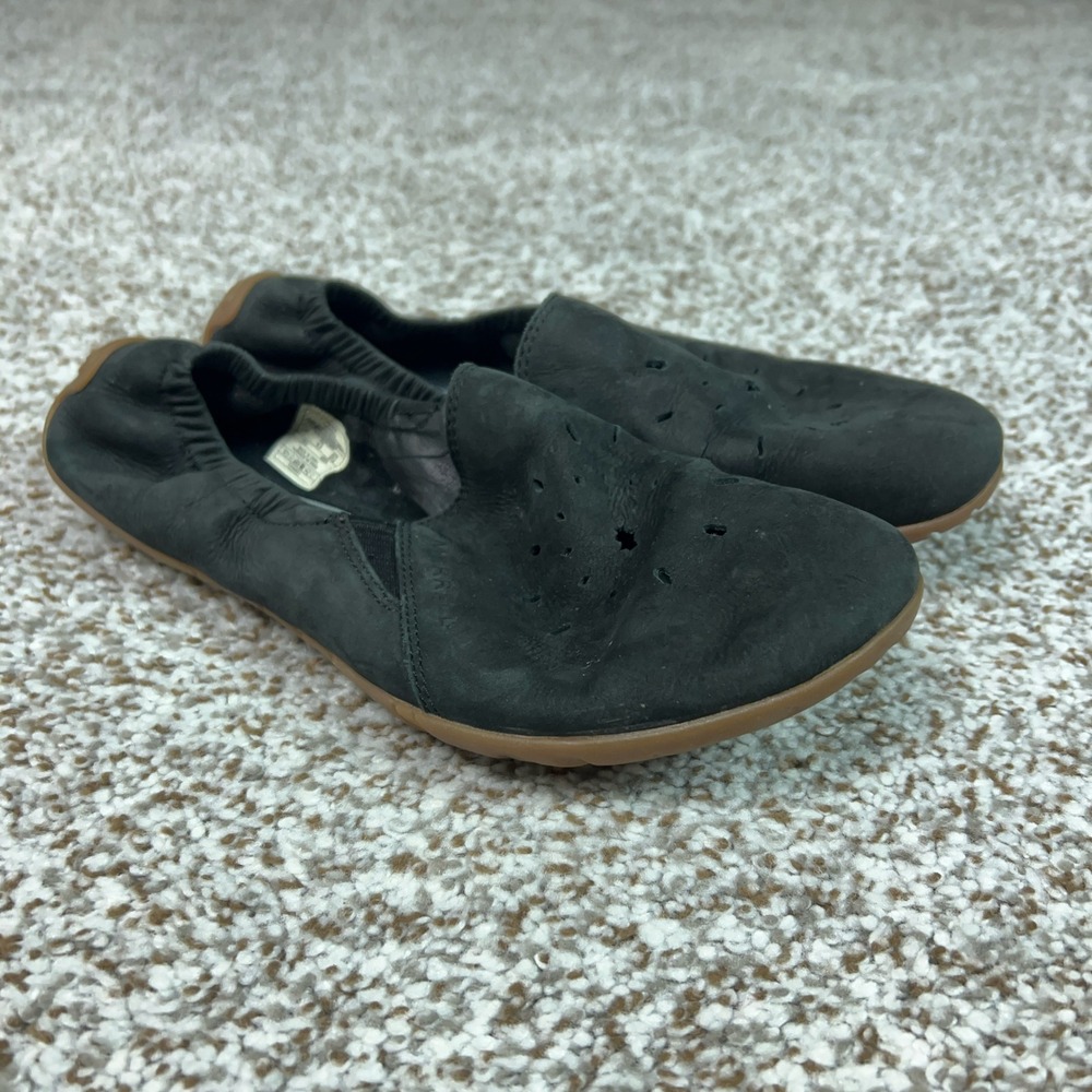 Merrell Shoes Womens 7 Black Leather Barefoot Vibram Spice Glove Ballet Flat